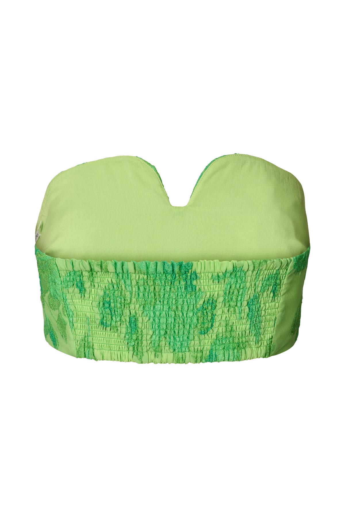 Luh - Clipped jacquard bandeau top I Viper green 2 - Rabens Saloner - DK