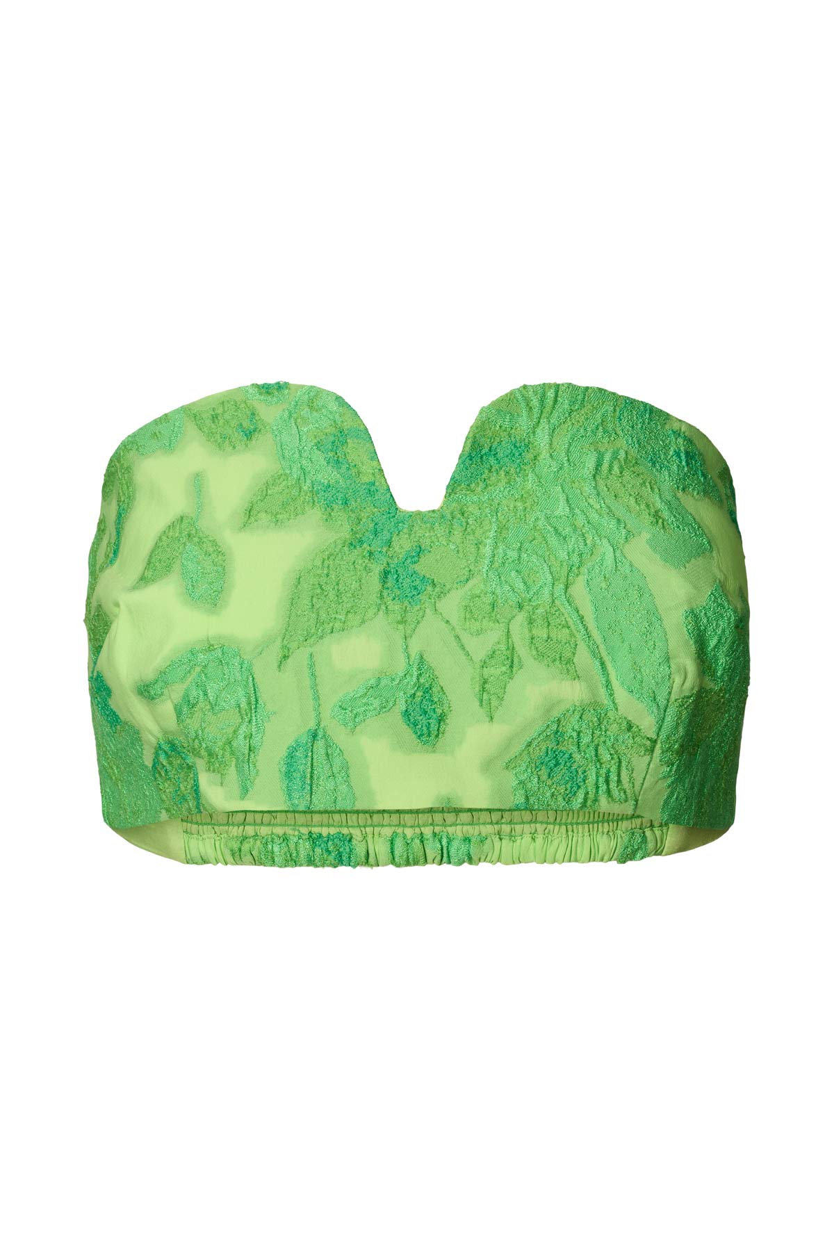 Luh - Clipped jacquard bandeau top I Viper green Viper green XS 1 - Rabens Saloner - DK