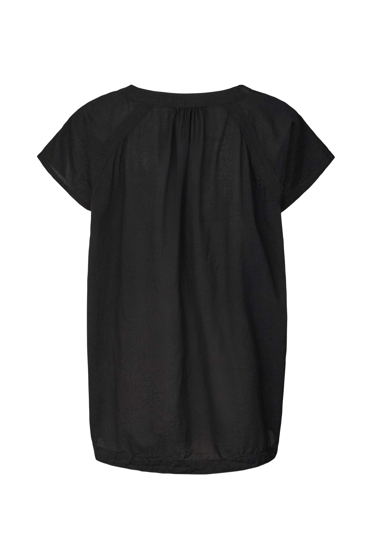 Dipsy - Cotton V-neck top I Black 2 - Rabens Saloner - DK