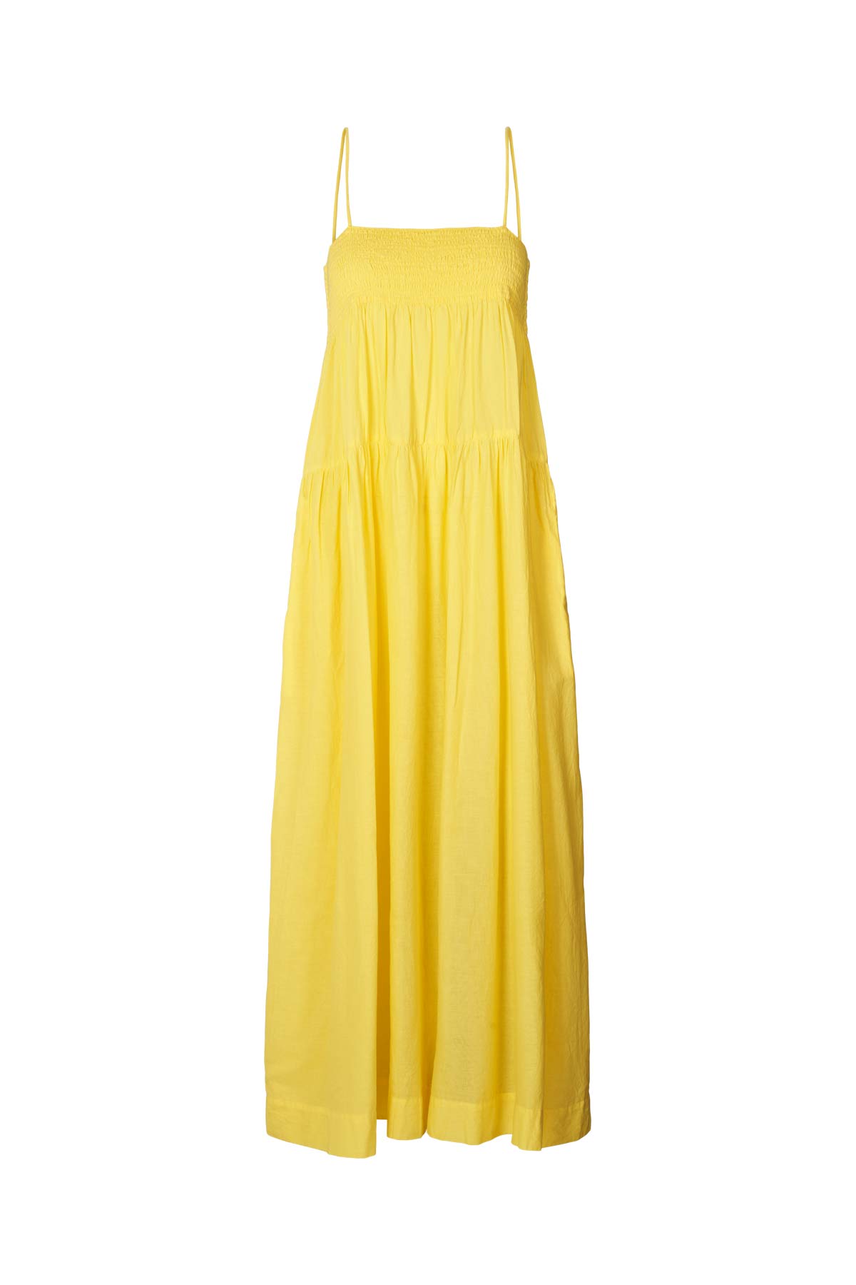 Dodo - Cotton smock tier dress I Sunshine yellow Sunshine yellow XS 3 - Rabens Saloner - DK