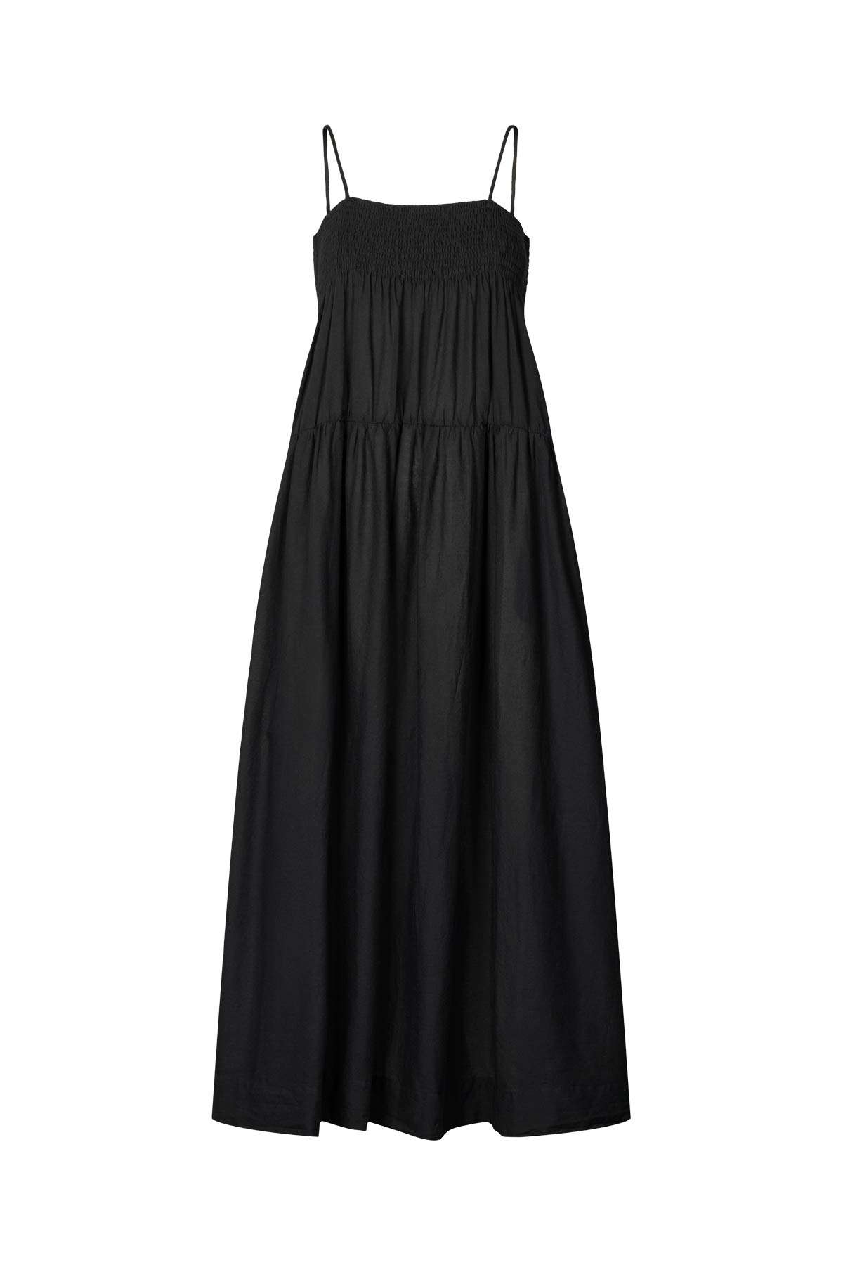 Dodo - Cotton smock tier dress I Black Black XS 1 - Rabens Saloner - DK