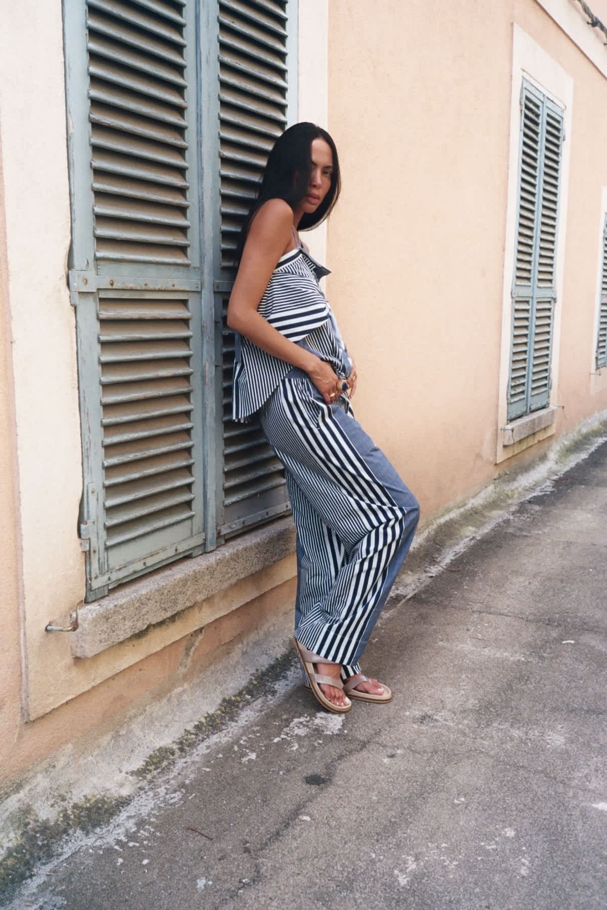 Blue - Medley stripe pants I Navy stripe 4 - Rabens Saloner - DK
