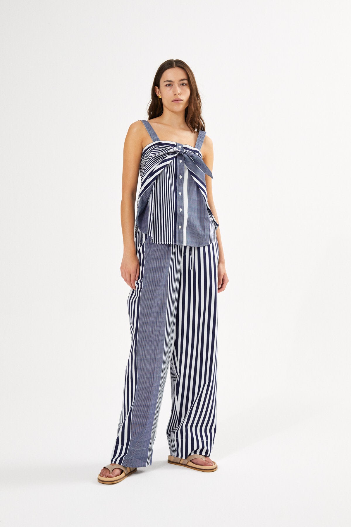 Blue - Medley stripe pants I Navy stripe 1 - Rabens Saloner - DK