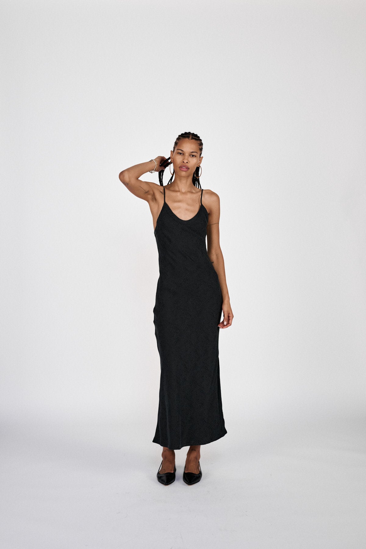 Glorie - Cluster jacquard bias dress I Black 2 - Rabens Saloner - DK