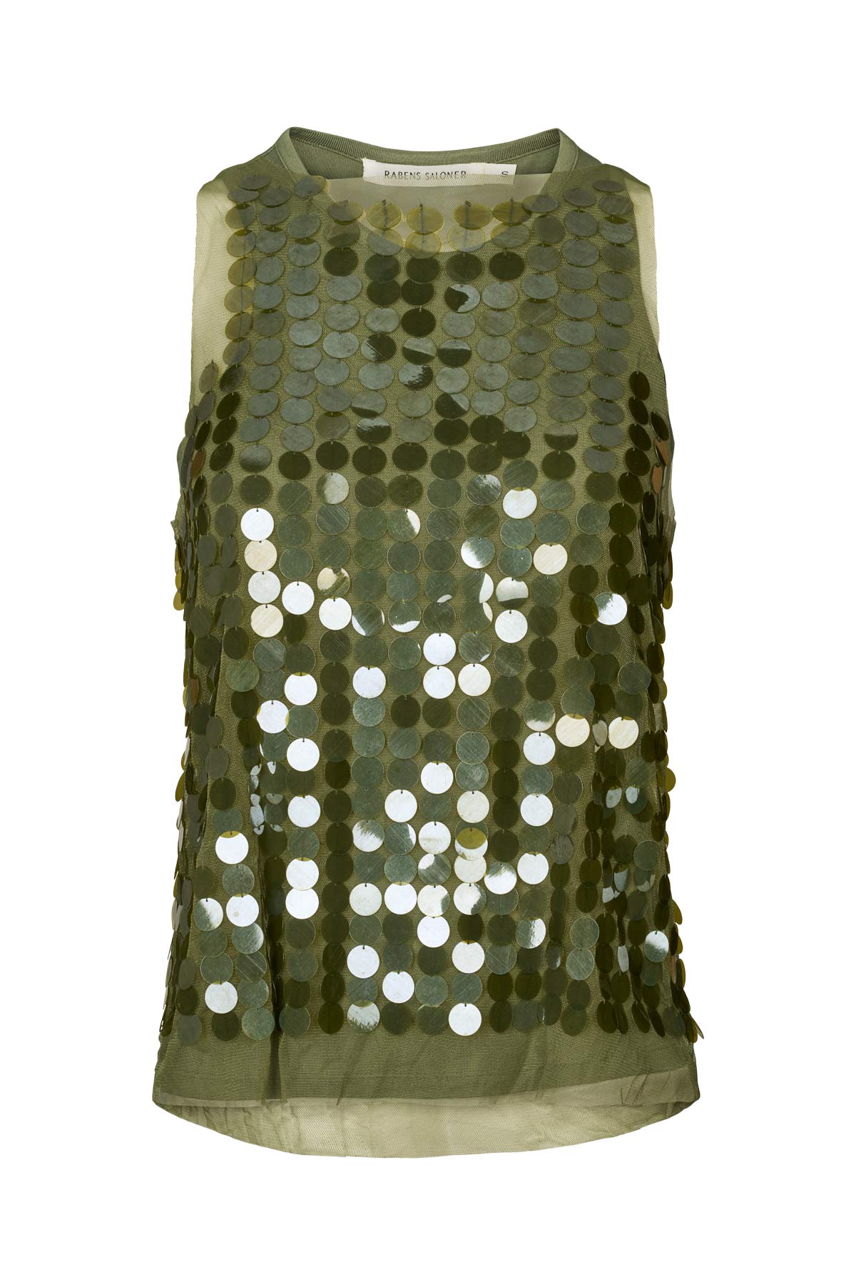 Lilos - Clover sequins tank top I Army Green Army Green XS 6 - Rabens Saloner - DK