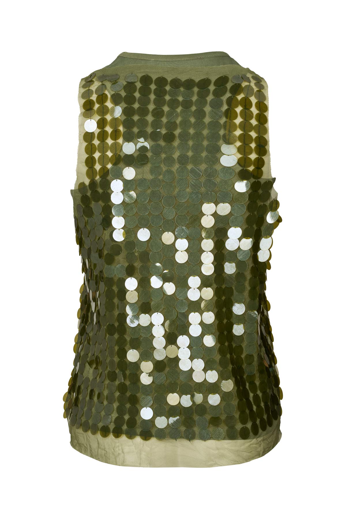 Lilos - Clover sequins tank top I Army Green 7 - Rabens Saloner - DK