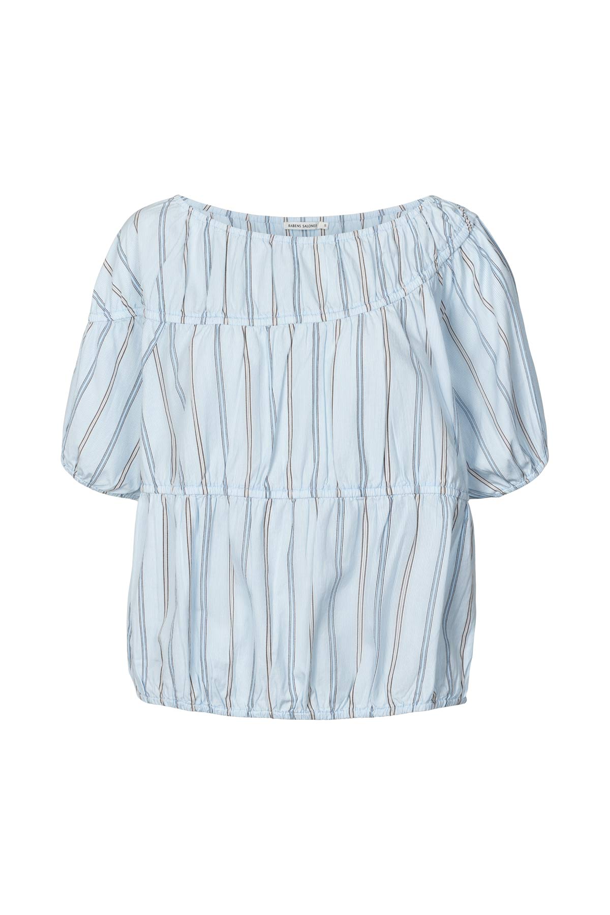 Lotte - Reverse stripe elasticated top I Blue pyjama stripe Blue pyjama stripe XS/S 5 - Rabens Saloner - DK