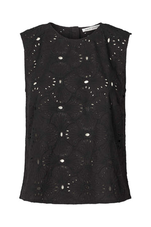 Piper - Supersize anglaise tank top I Caviar Black Caviar Black XS 4 - Rabens Saloner - DK