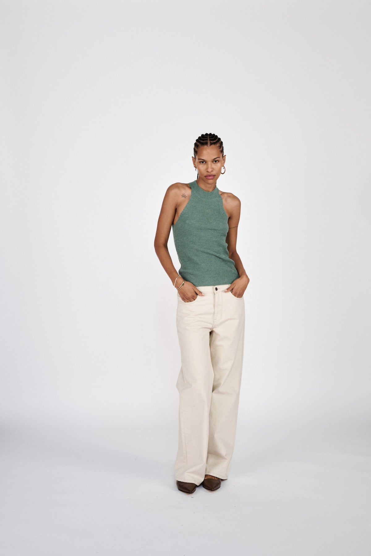 Erika - Airy tank top I Soft jade 5 - Rabens Saloner - DK