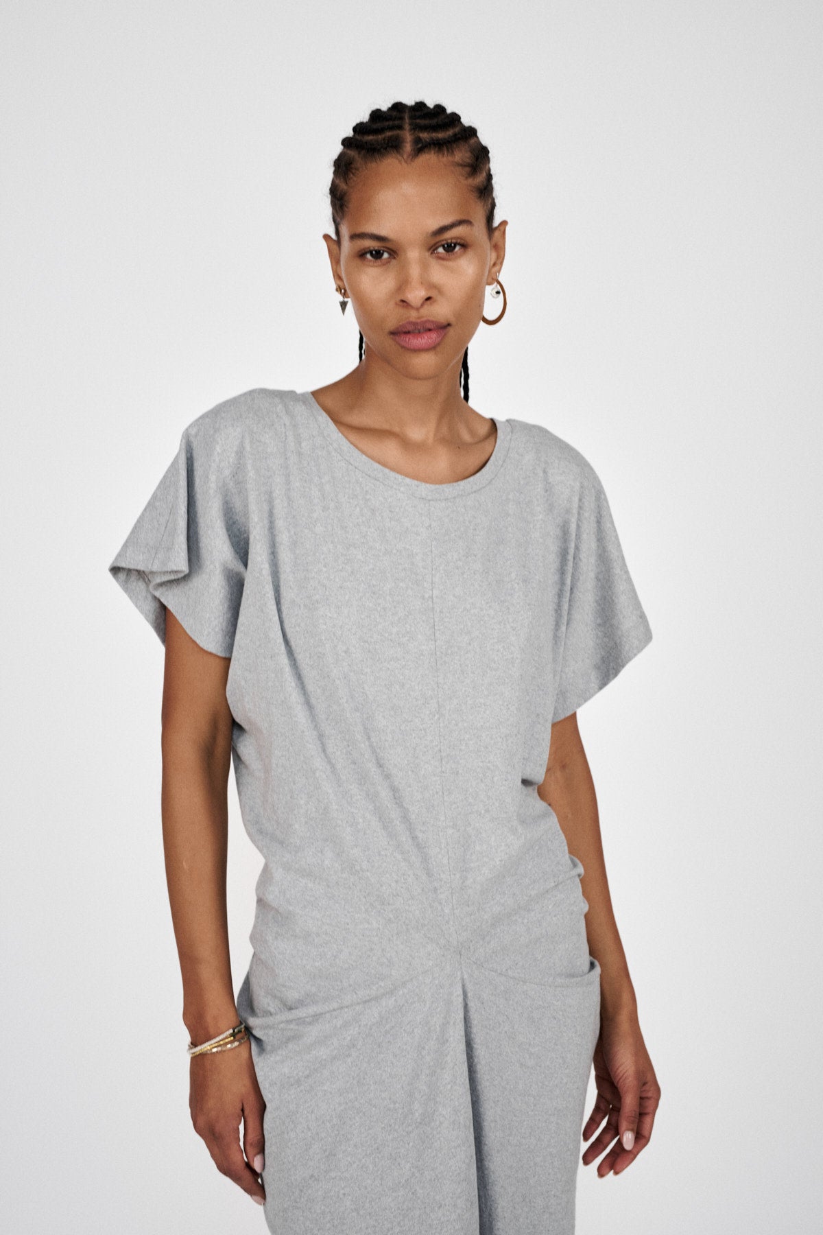 Phoenix - Vintage jersey dress I Grey melange 2 - Rabens Saloner - DK