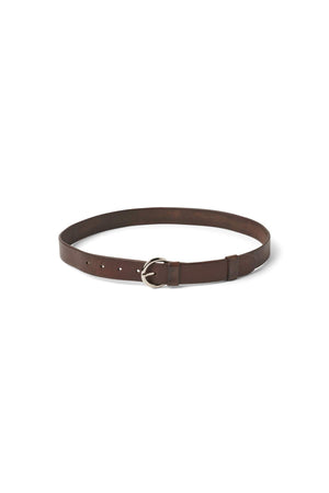 Gerly - Leather slim belt I Dark brown Dark brown 70 3 - Rabens Saloner - DK