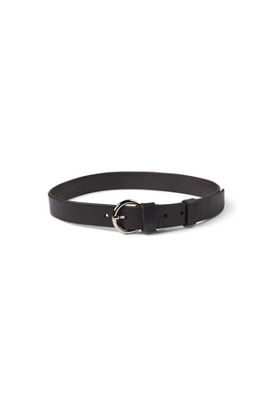 Gerly - Leather slim belt I Black Black 70 1 - Rabens Saloner - DK