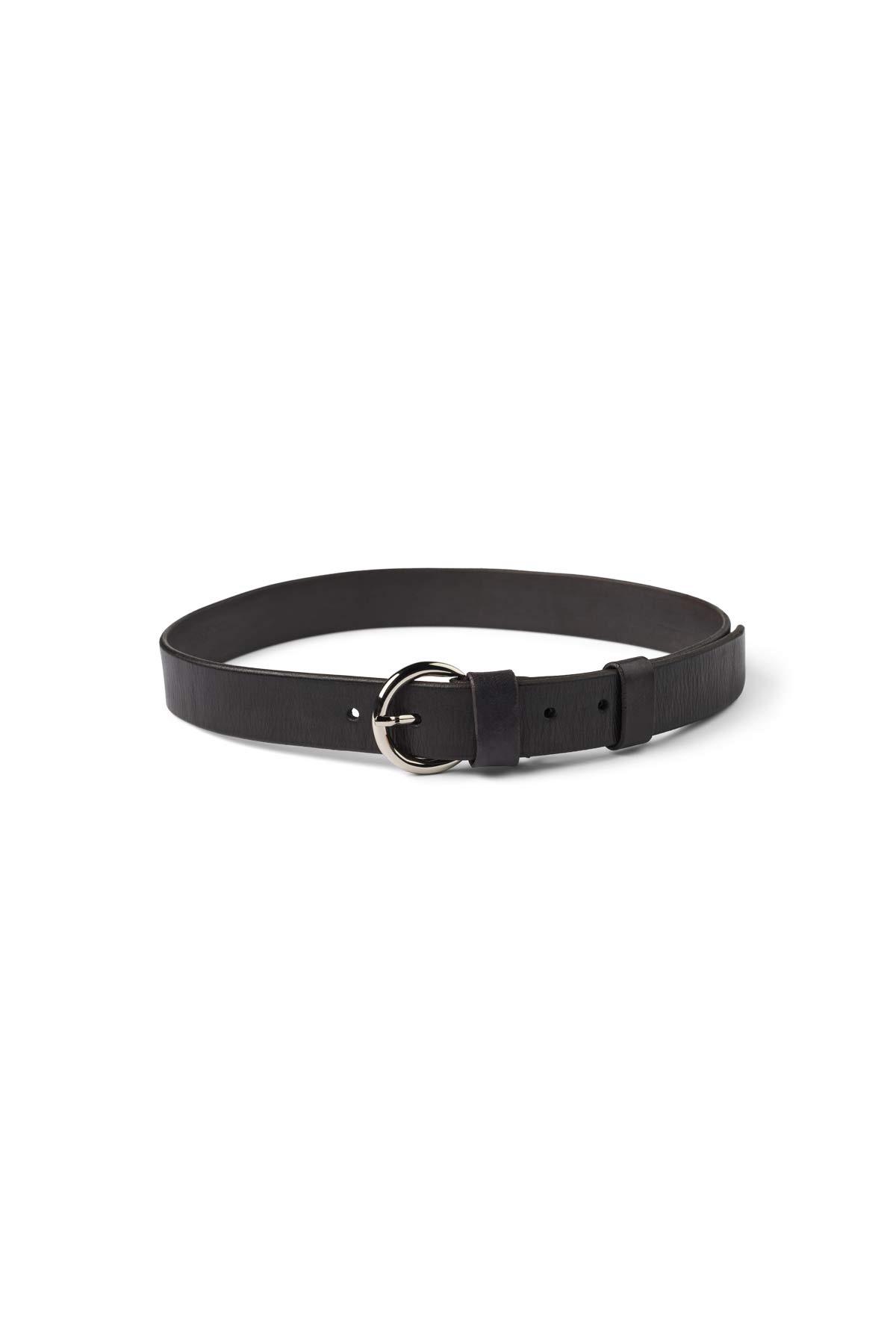 Gerly - Leather slim belt I Black Black 70 1 - Rabens Saloner - DK