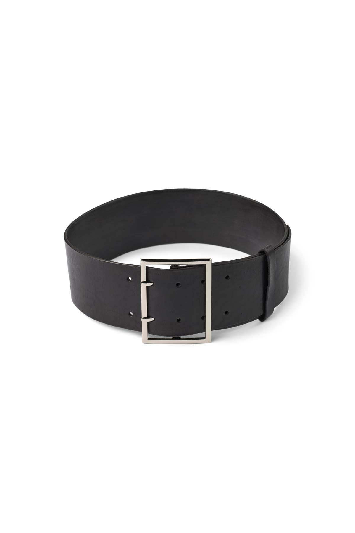 Gerde - Leather wide belt I Black Black 75 1 - Rabens Saloner - DK