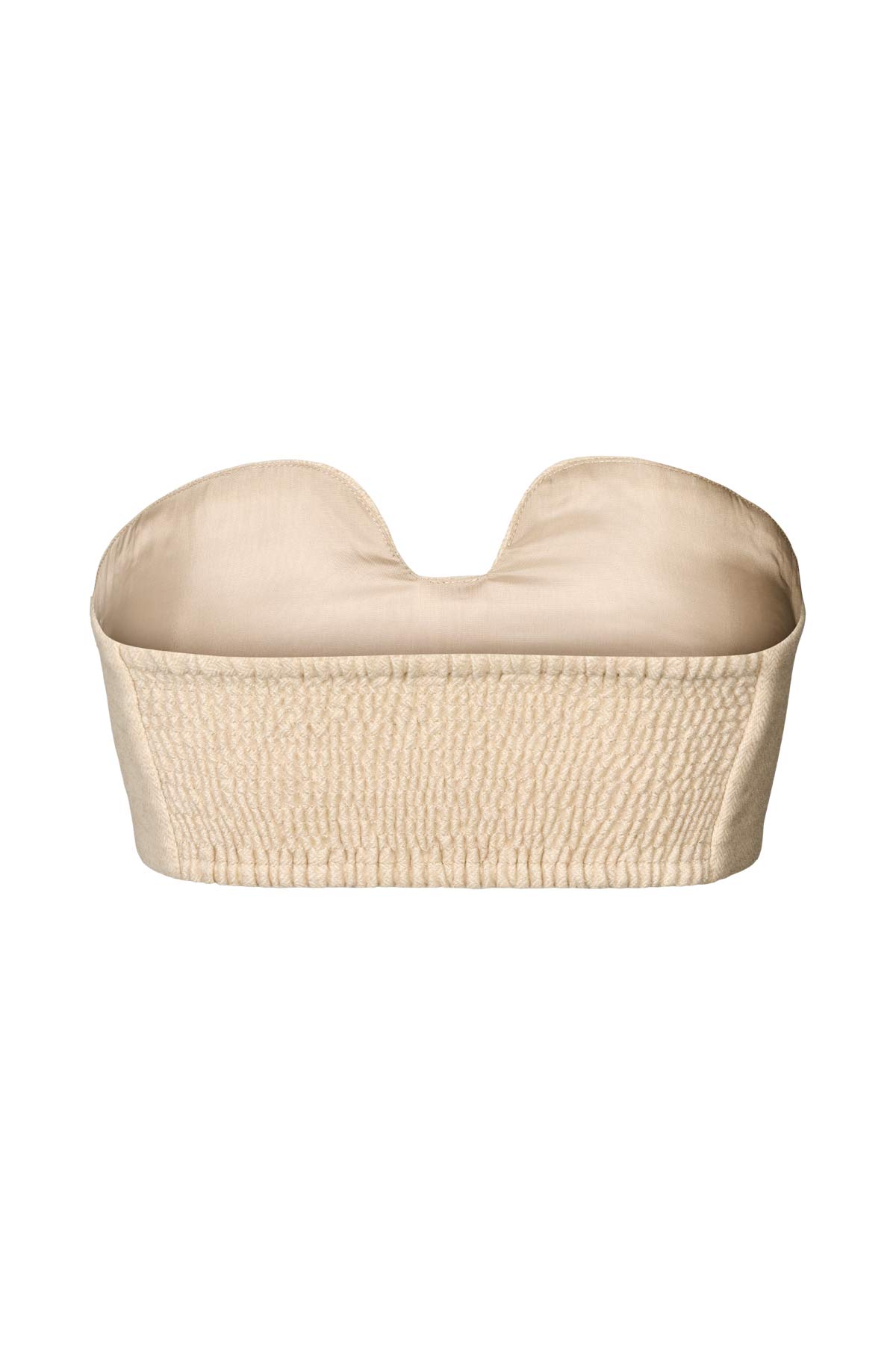 Luh - Mini herringbone bandeau top I Light sand 4 - Rabens Saloner - DK