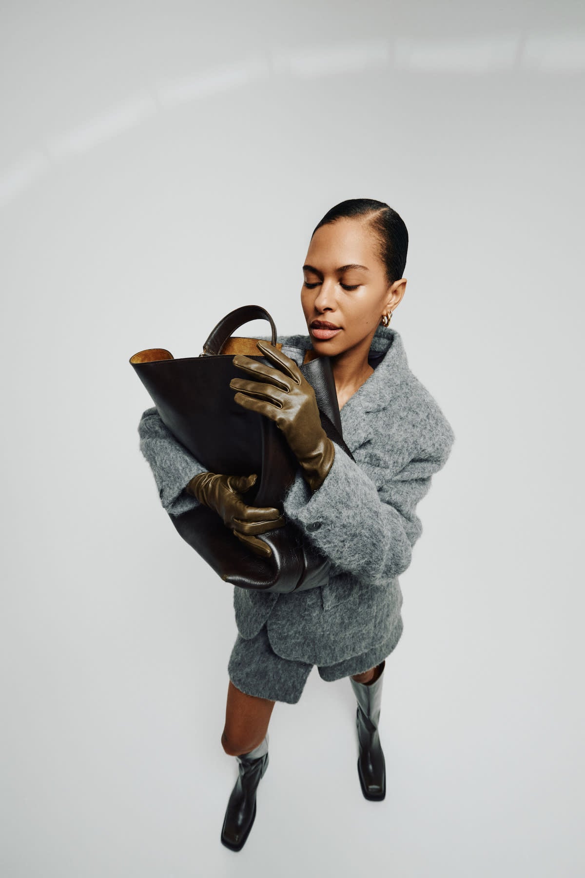 Olympia - Fuzzy skirt I Grey melange 5 - Rabens Saloner - DK