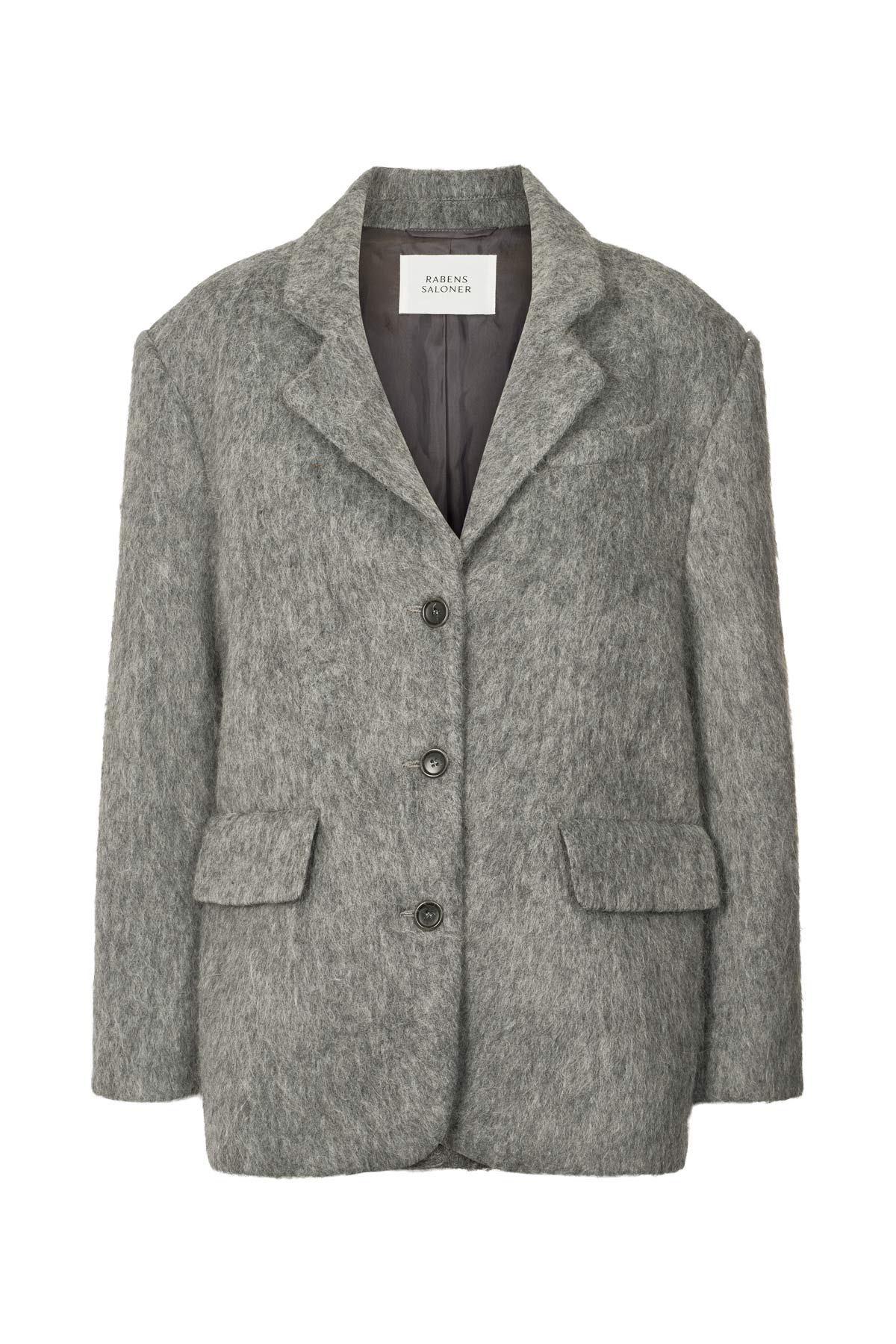 Nyara - Fuzzy jacket I Grey melange Grey melange XS 1 - Rabens Saloner - DK