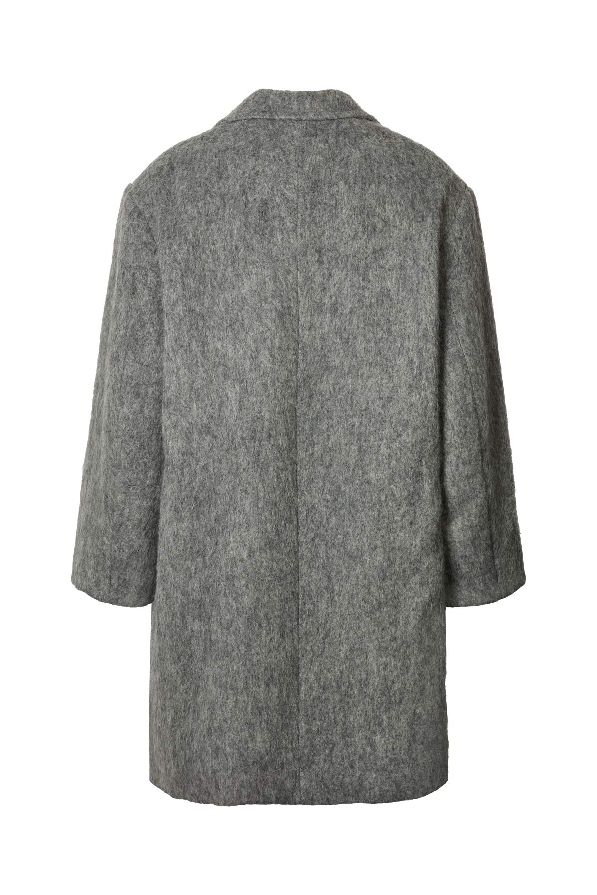 Leanna - Fuzzy oversized coat I Grey melange 2 - Rabens Saloner - DK