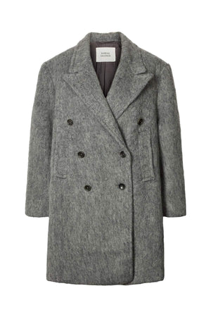 Leanna - Fuzzy oversized coat I Grey melange Grey melange XS/S 1 - Rabens Saloner - DK