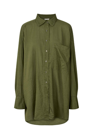 Noah - Cotton oversized shirt I Army Green Army Green XS/S 4 - Rabens Saloner - DK