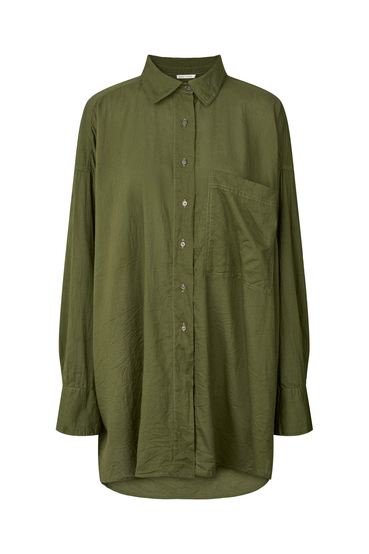 Noah - Cotton oversized shirt I Army Green Army Green XS/S 4 - Rabens Saloner - DK
