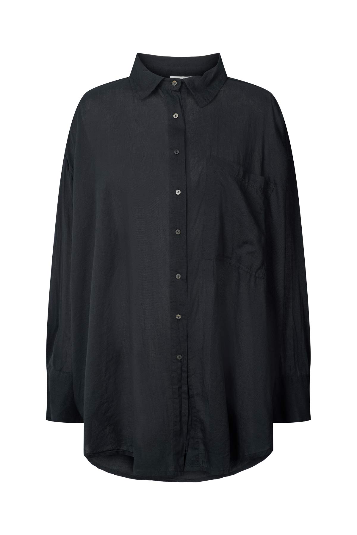 Noah - Cotton oversized shirt I Black Black XS/S 1 - Rabens Saloner - DK