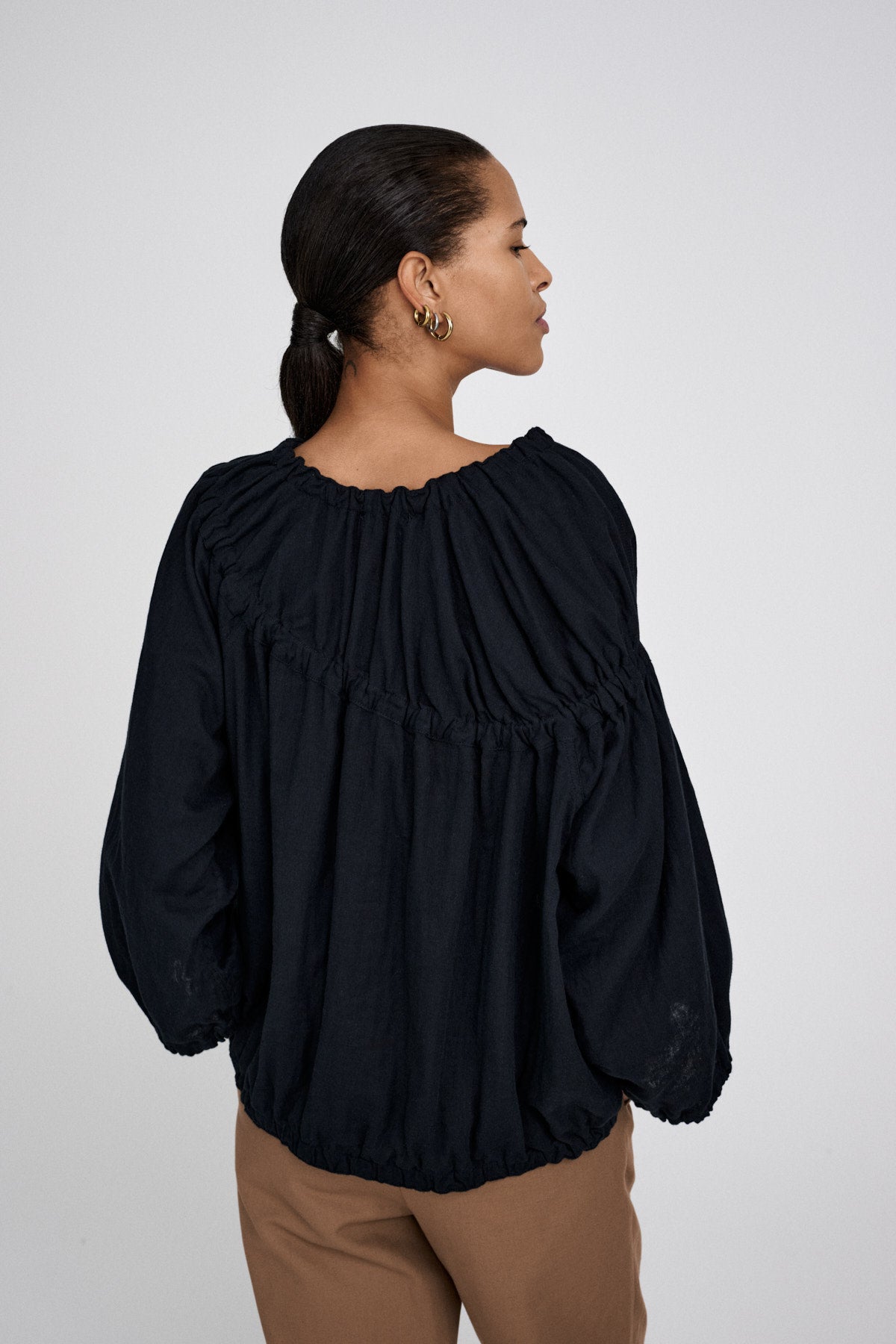 Lotte - Cotton dbl elasticated top I White 3 - Rabens Saloner - DK