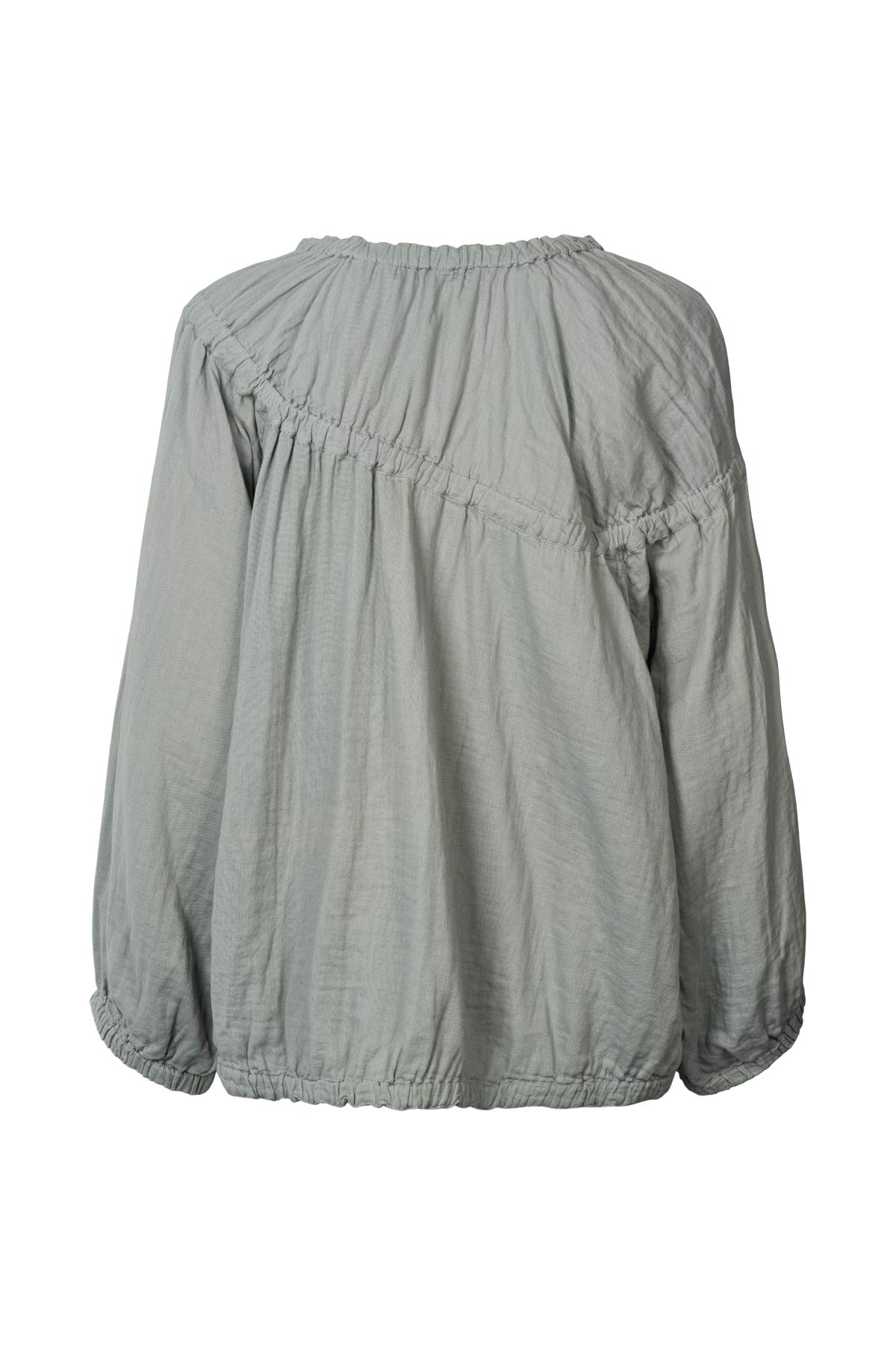 Lotte - Cotton dbl elasticated top I Grey mist 2 - Rabens Saloner - DK