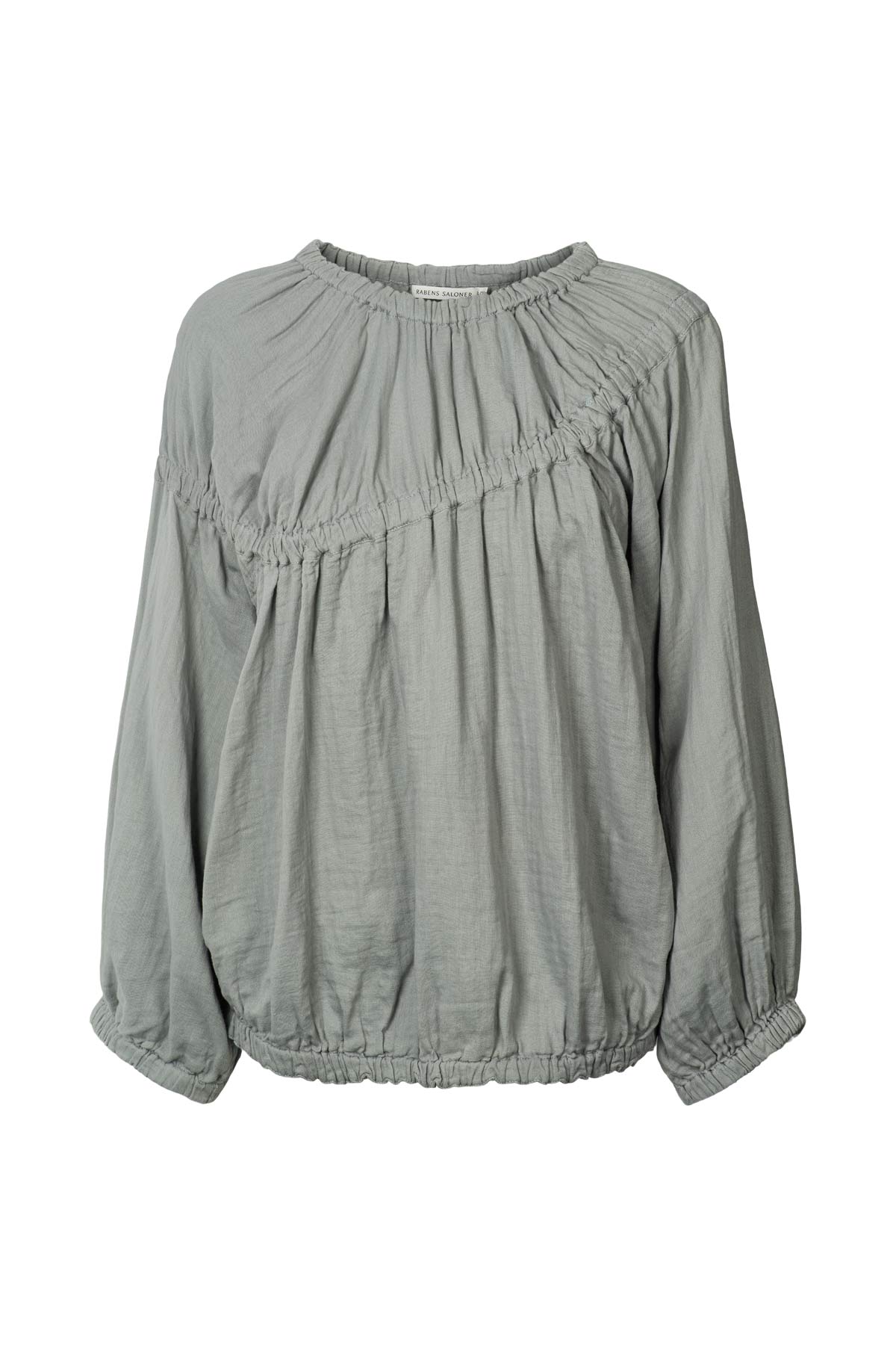 Lotte - Cotton dbl elasticated top I Grey mist Grey mist XS/S 1 - Rabens Saloner - DK