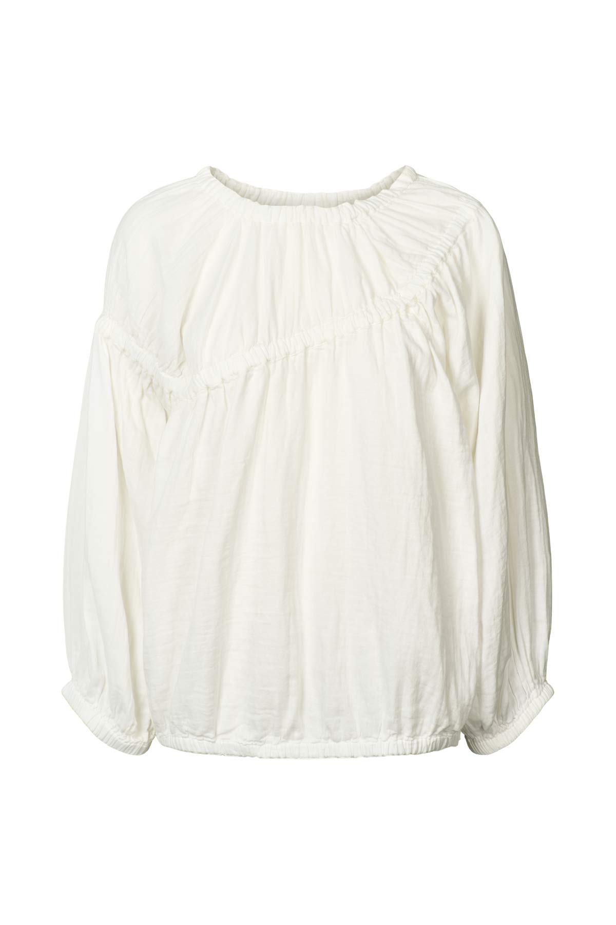Lotte - Cotton dbl elasticated top I White White XS/S 1 - Rabens Saloner - DK