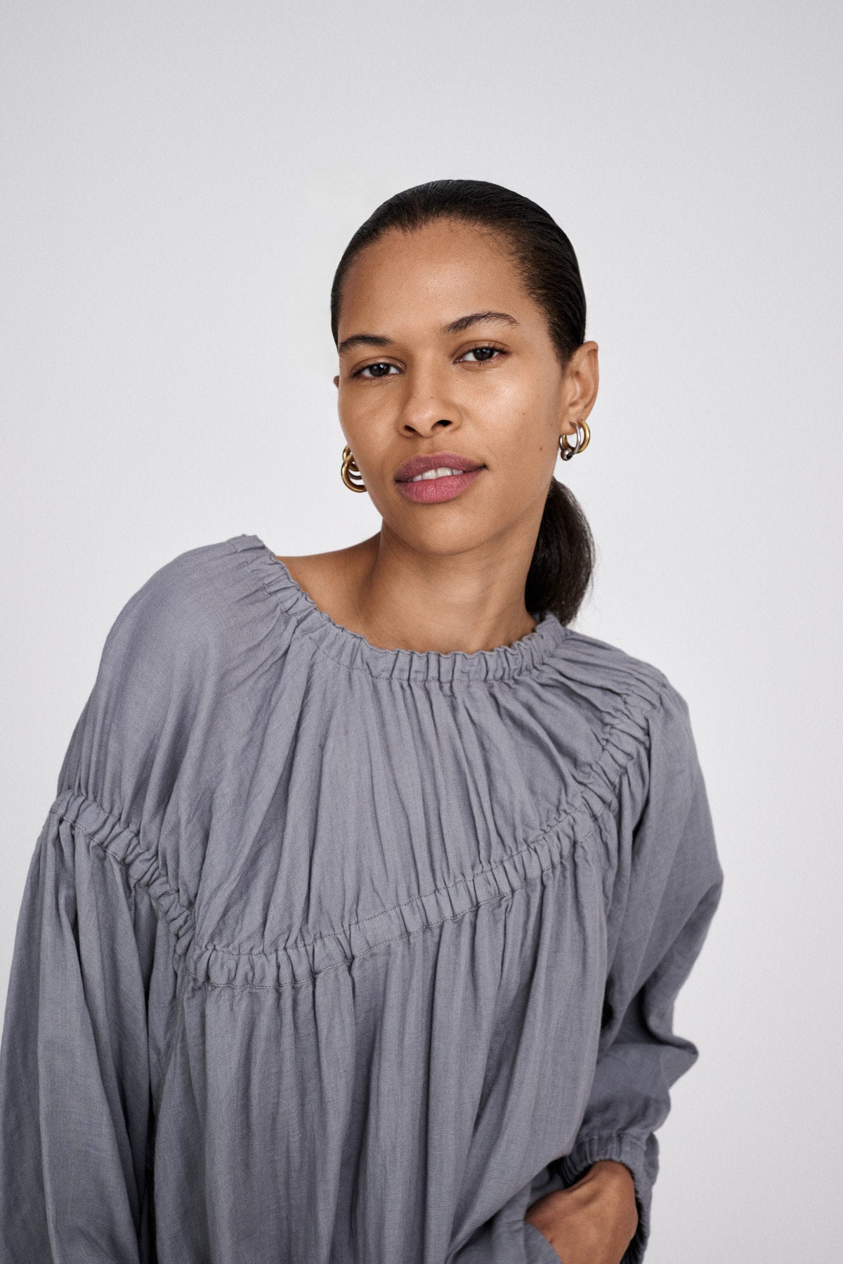 Mae - Cotton dbl elasticated dress I White 5 - Rabens Saloner - DK