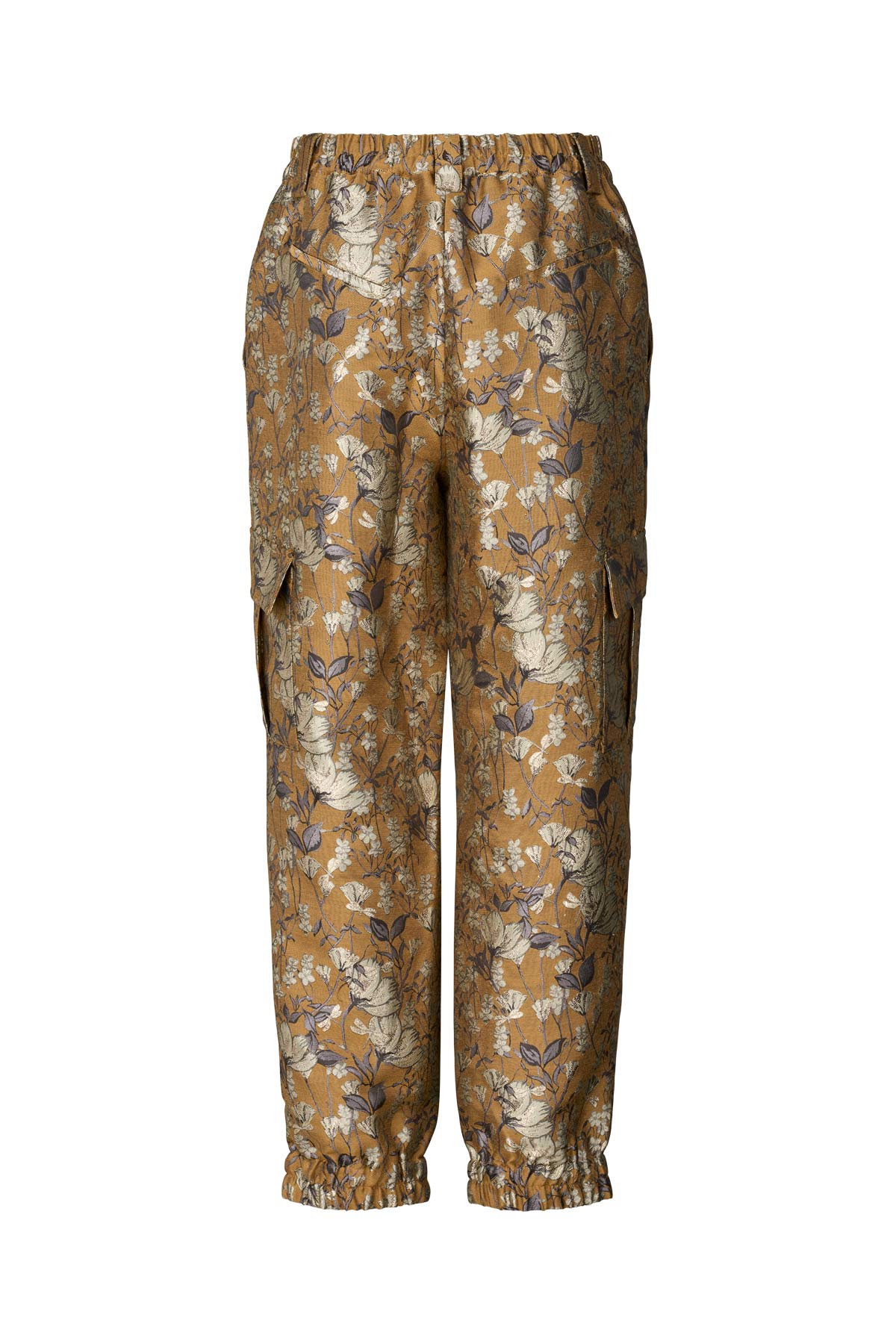 Achola - Ottoman jacquard cargo pants I Golden combo 5 - Rabens Saloner - DK