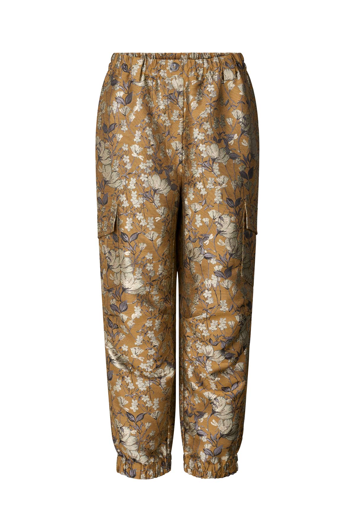 Achola - Ottoman jacquard cargo pants I Golden combo Golden combo XS 4 - Rabens Saloner - DK