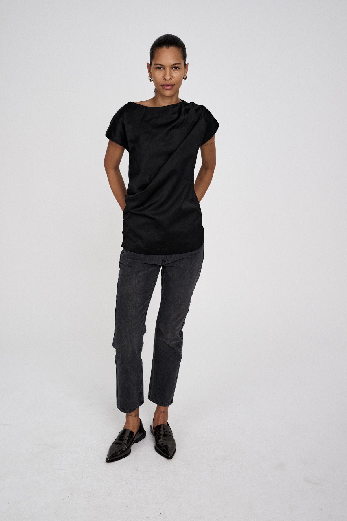 Cigga - Cotton fusion top I Pirate black 2 - Rabens Saloner - DK