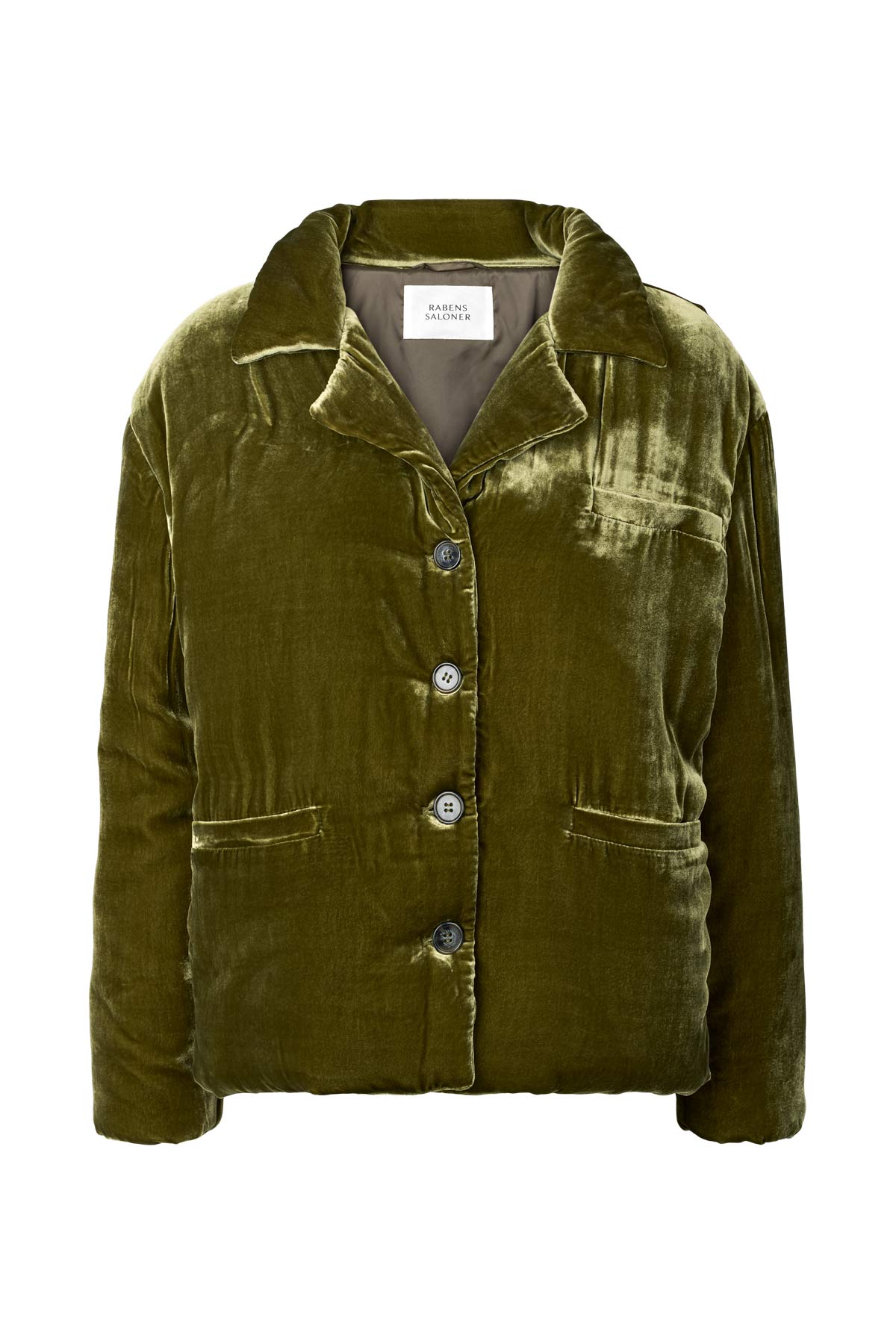 Santana - Velvet paded jacket I Olive Olive XS 6 - Rabens Saloner - DK