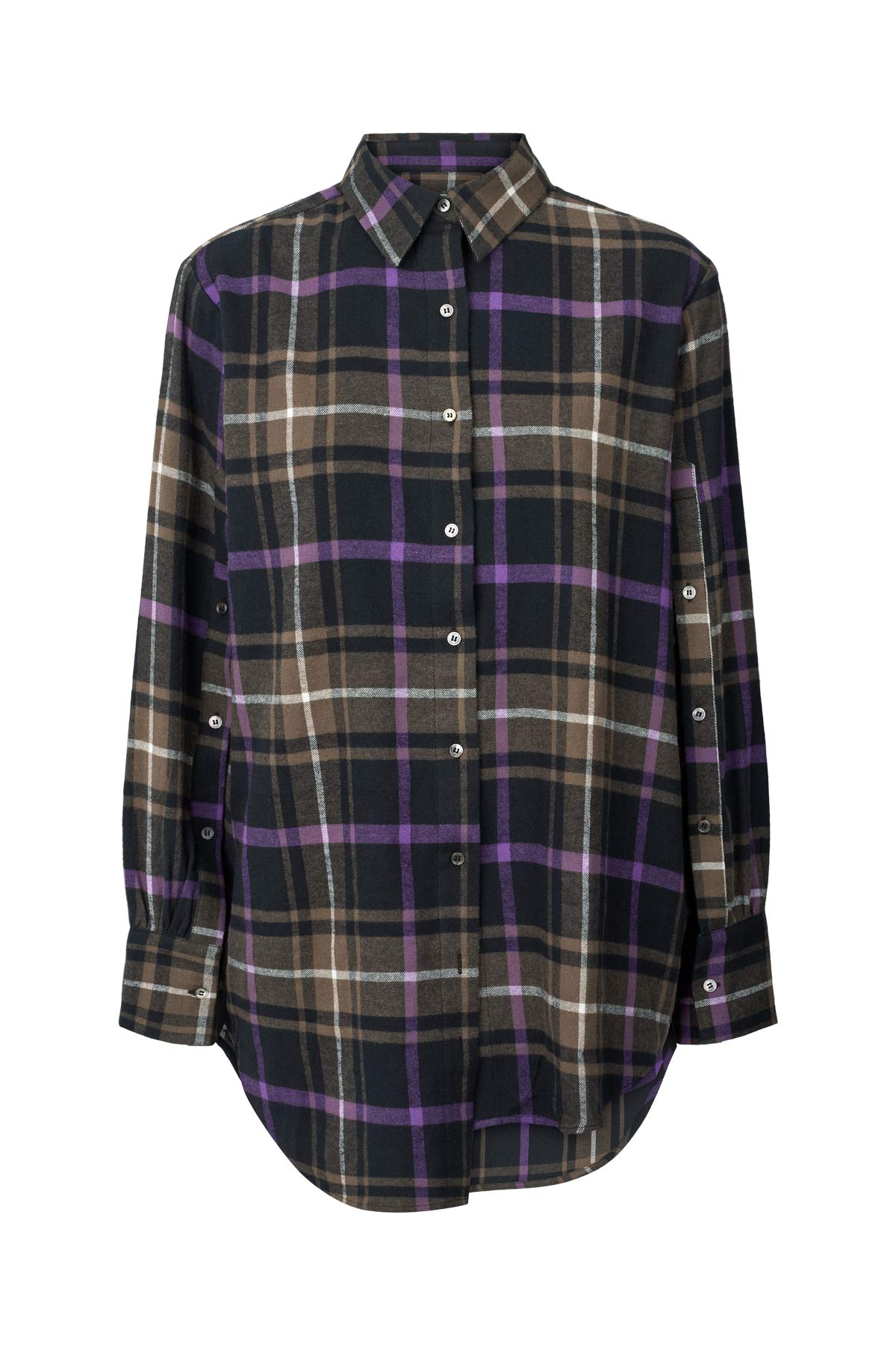 Mallory - Giant check shirt I Purple check combo Purple check combo XS 3 - Rabens Saloner - DK