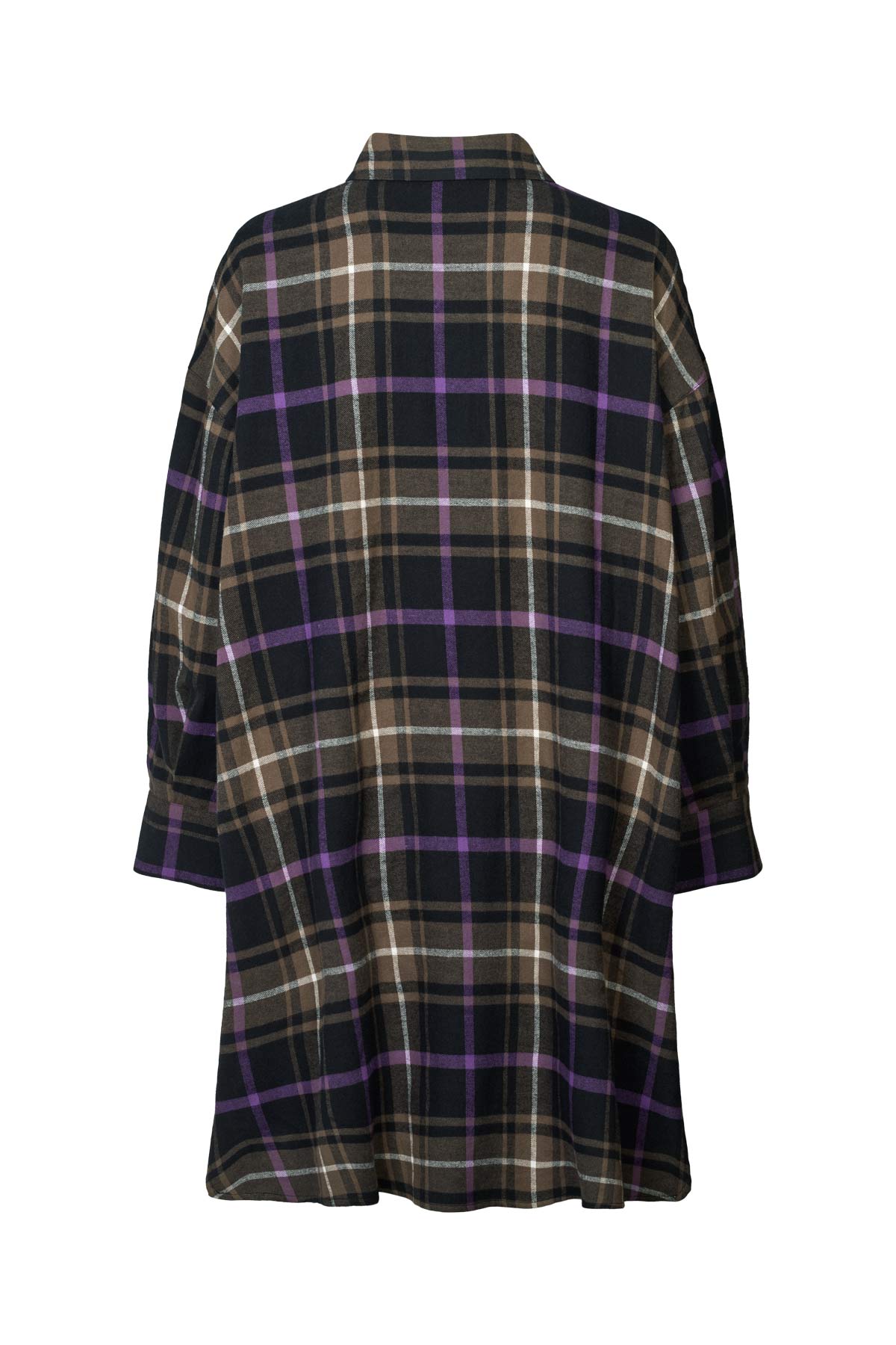 Hardis - Giant check kaftan I Purple check combo 5 - Rabens Saloner - DK