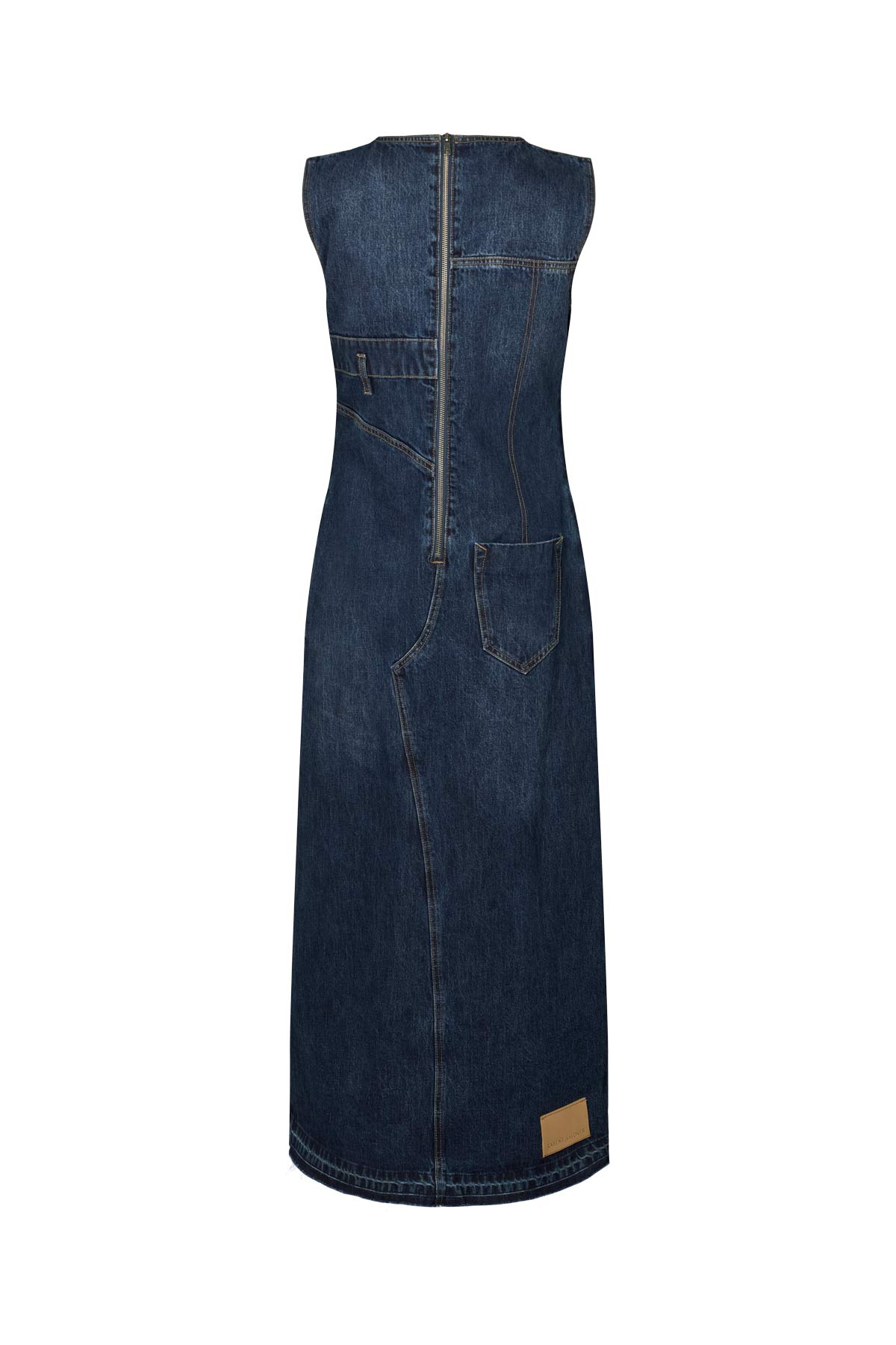 Inette - Patchwork denim dress I Dark washed indigo 9 - Rabens Saloner - DK