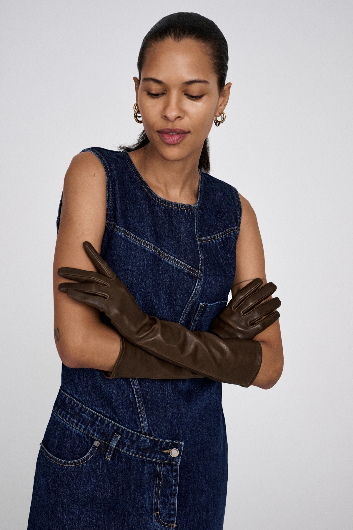 Inette - Patchwork denim dress I Dark washed indigo 4 - Rabens Saloner - DK