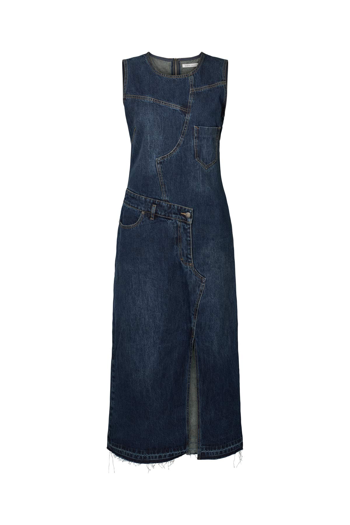 Inette - Patchwork denim dress I Dark washed indigo Dark washed indigo XS 8 - Rabens Saloner - DK