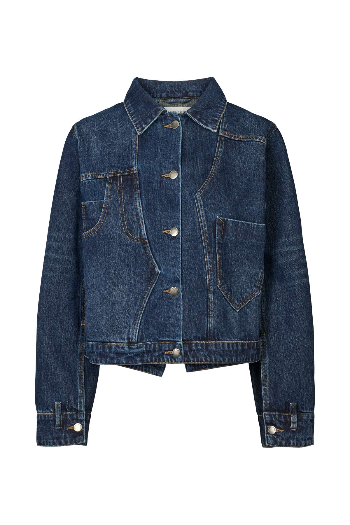 Janny - Patchwork denim jacket I Dark washed indigo Dark washed indigo XS 8 - Rabens Saloner - DK