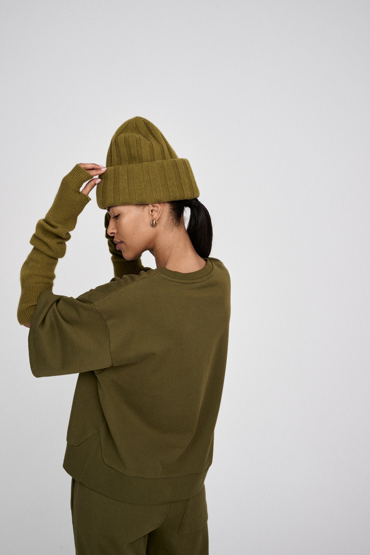 Narah - Sweat top I Dark Olive 2 - Rabens Saloner - DK