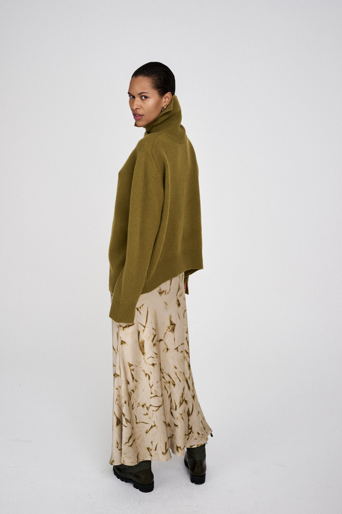 Celly - Pure wool roll neck sweater I Oatmeal