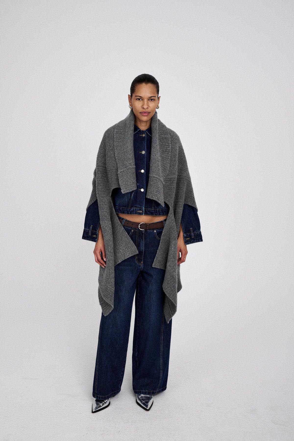 Dorris - Sheep knit cape I Grey melange 2 - Rabens Saloner - DK