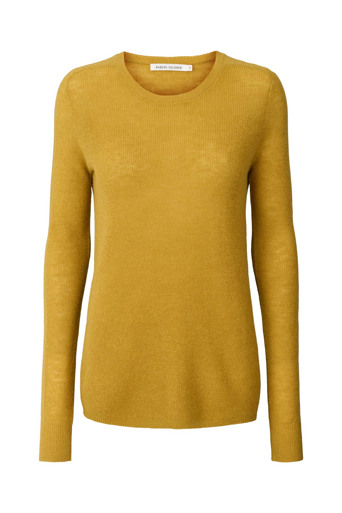 Shauna - Waffled knit long sleeve top I Mustard Mustard XS 3 - Rabens Saloner - DK