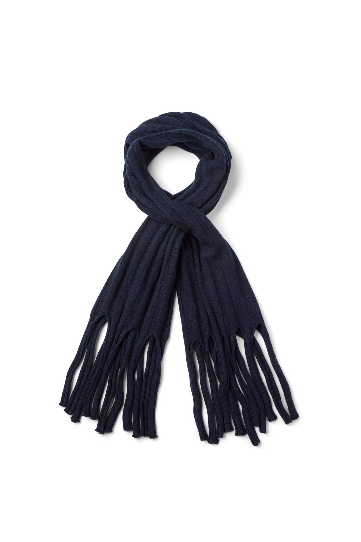 Emillia - Pure wool split scarf I Navy Navy O/S 4 - Rabens Saloner - DK