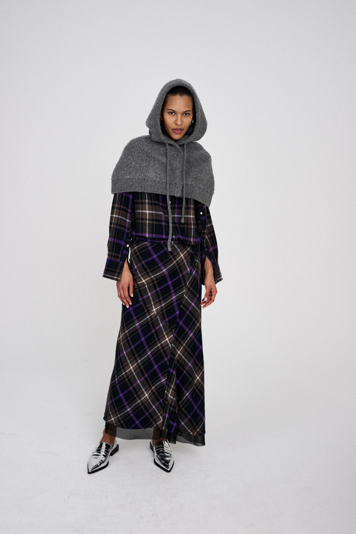 Sinika - Sheep knit hood I Grey melange 1 - Rabens Saloner - DK