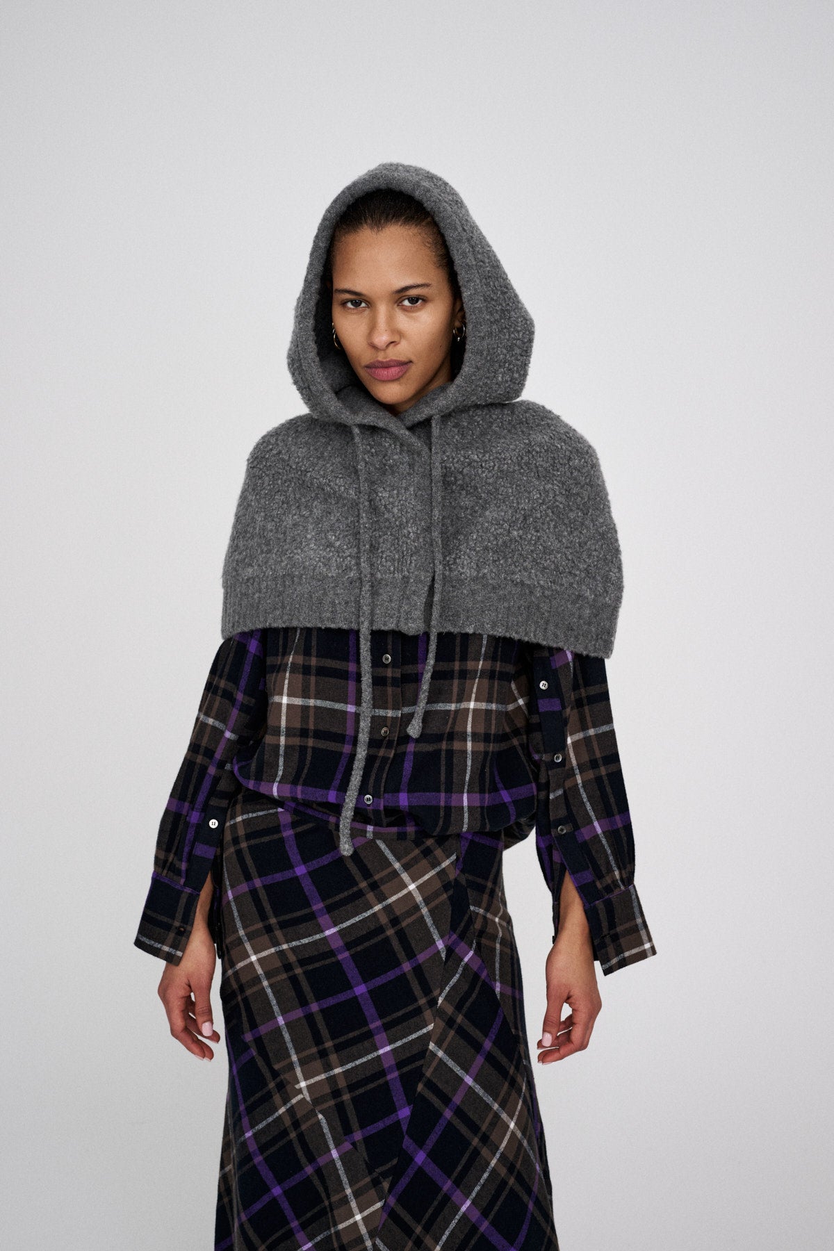 Sinika - Sheep knit hood I Grey melange 2 - Rabens Saloner - DK