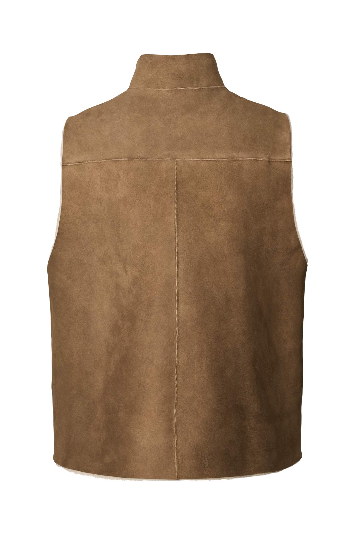 Channe - Shearling vest I Dark brown natural combo 9 - Rabens Saloner - DK