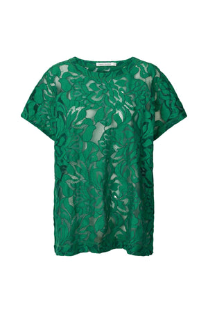 Enia - Orchid lace oversize t-shirt I Verdant green Verdant green XS/S 4 - Rabens Saloner - DK